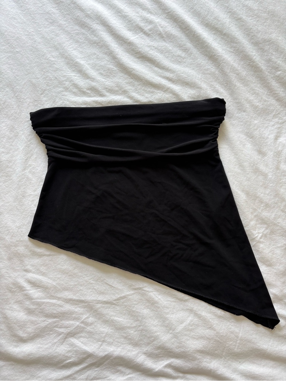 Black Asymmetric Bandeau Top